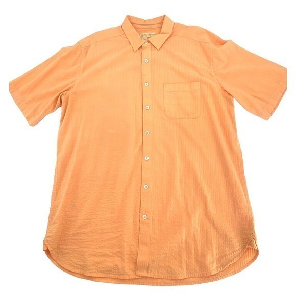 The Territory Ahead Men's Size XLT Seersucker Orange Short Sleeve Button Shirt - Picture 2 of 10